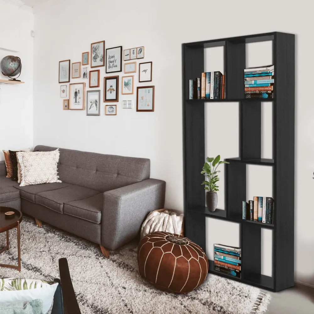 Bibliothèque géométrique moderne | Noir Magasins Hart | Hart Stores