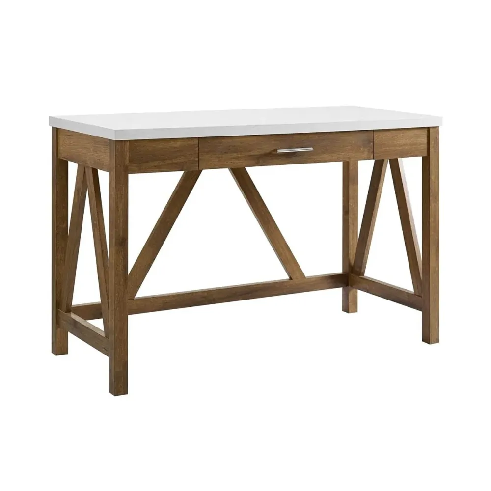 Bureau d'ordinateur en bois noyer/marbre Magasins Hart | Hart Stores