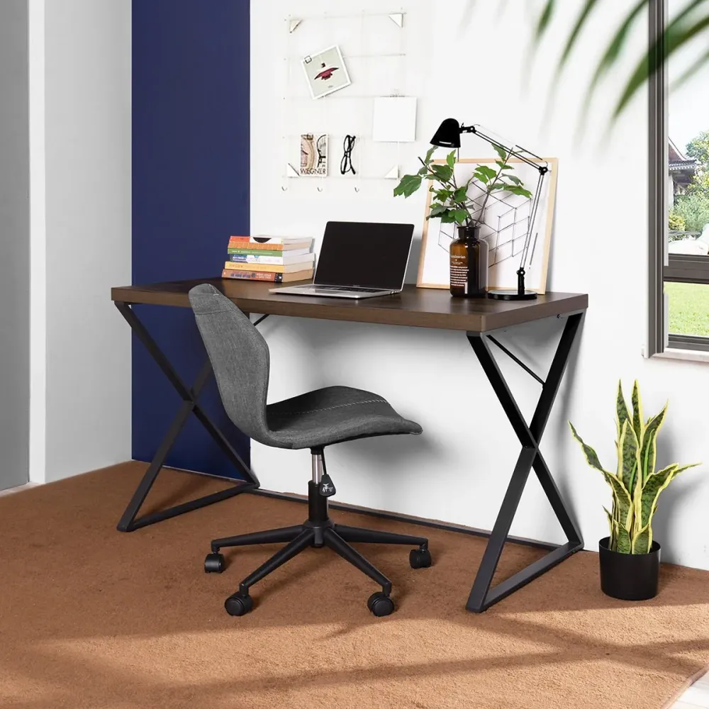 Bureau d'ordinateur Brantley Noyer Cadre métallique Magasins Hart | Hart Stores