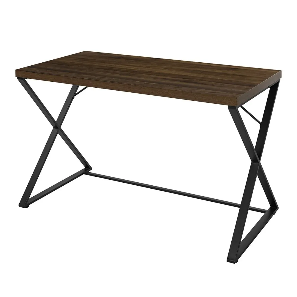 Bureau d'ordinateur Brantley Noyer Cadre métallique Magasins Hart | Hart Stores