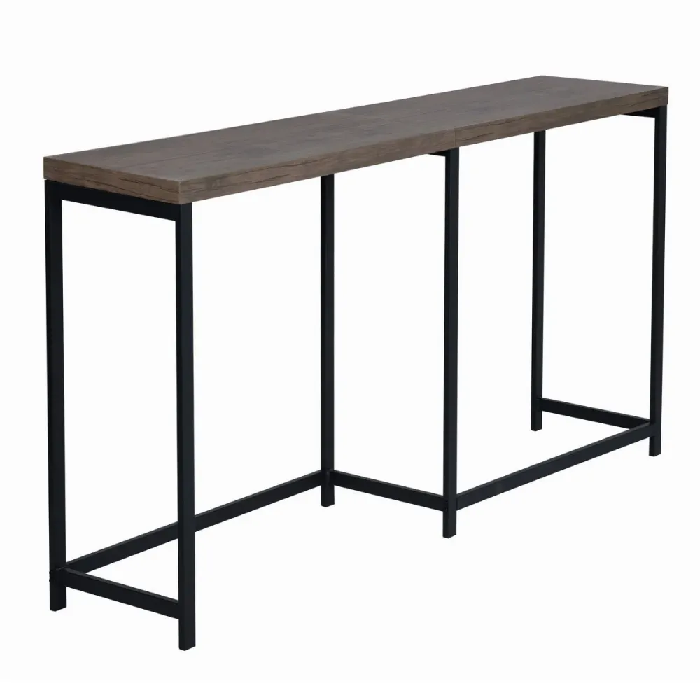 Helms - Bureau Console en bois foncé - Cadre métallique avec MDF Magasins Hart | Hart Stores