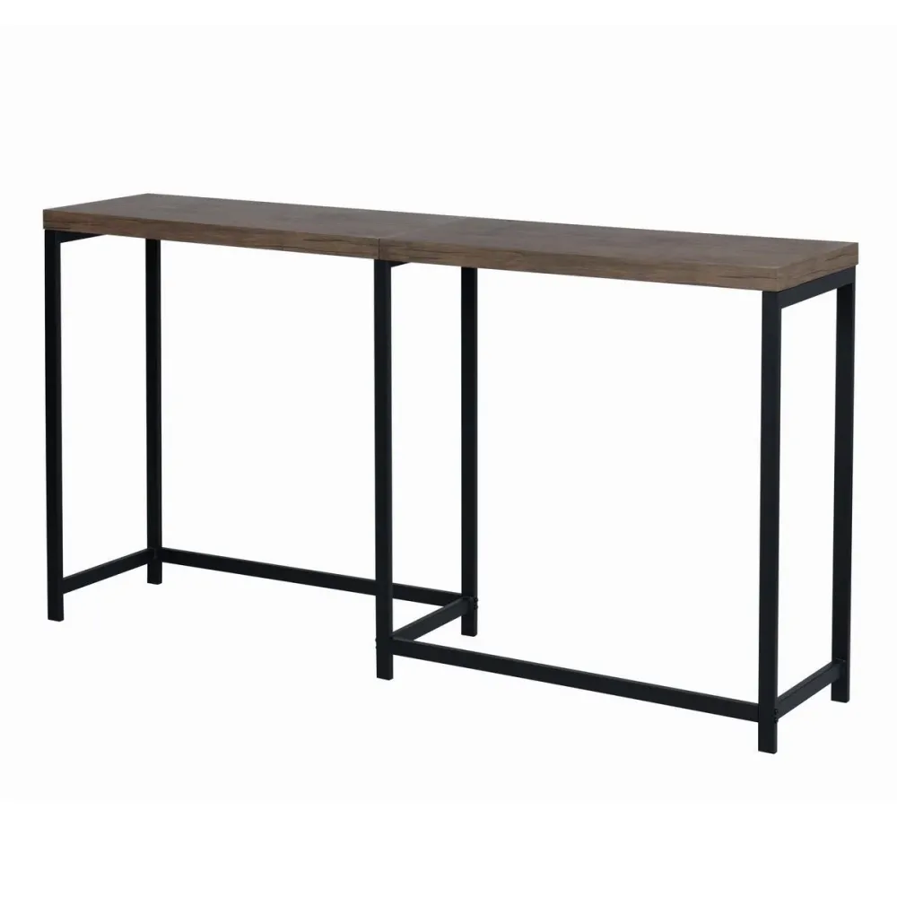 Helms - Bureau Console en bois foncé - Cadre métallique avec MDF Magasins Hart | Hart Stores