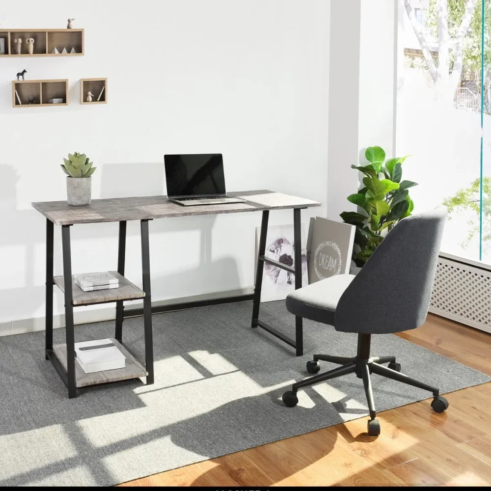 Mcghee - Table/bureau avec 2 étagères en composite Magasins Hart | Hart Stores