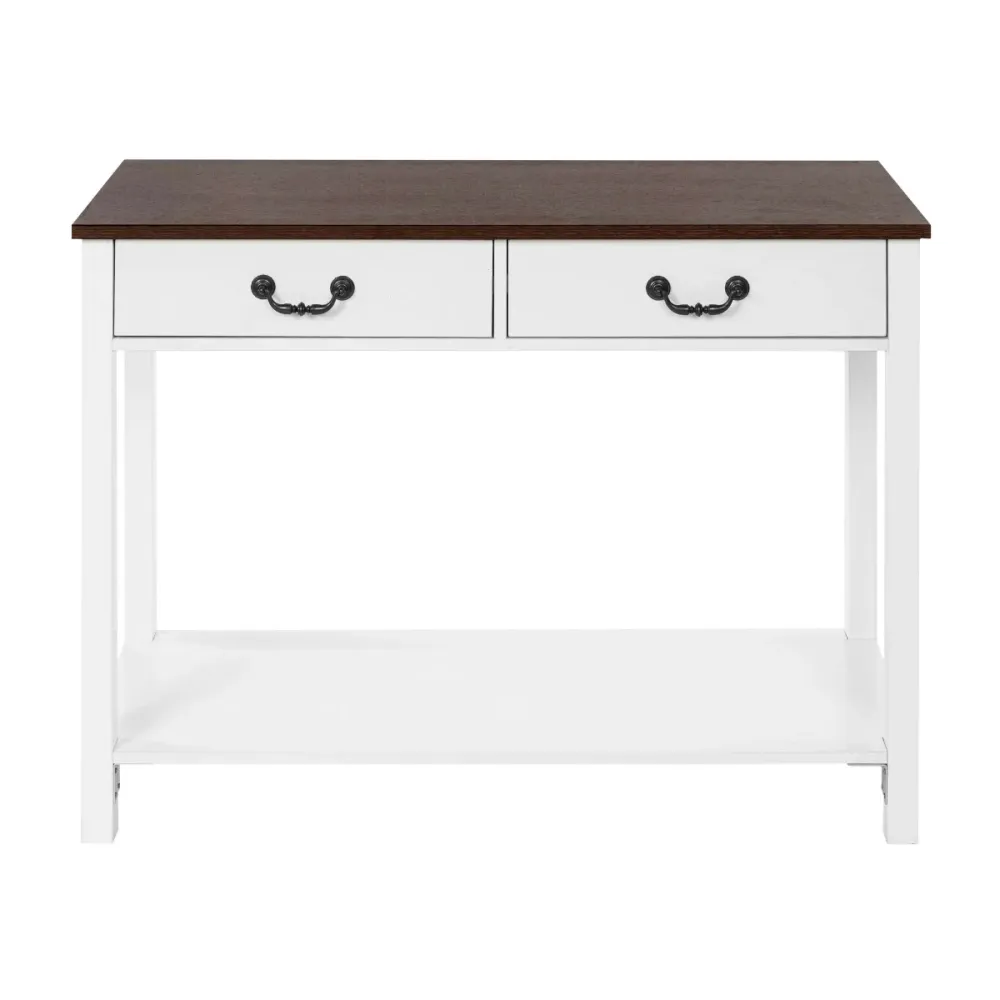 Mohwald - Table console blanche avec plateau en bois et 2 tiroirs Magasins Hart | Hart Stores