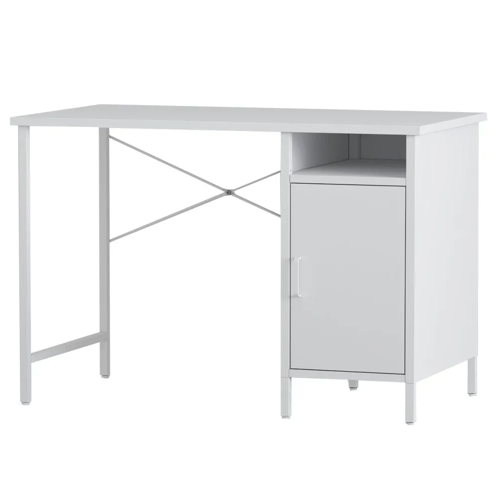 Marton - Bureau avec armoire - Blanc