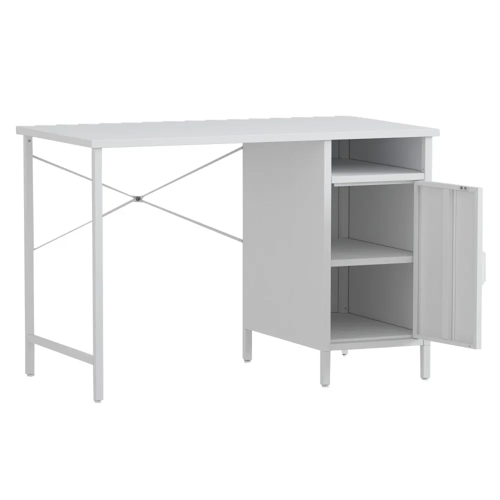 Marton - Bureau avec armoire - Blanc