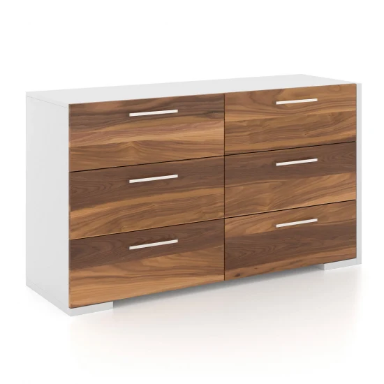 Bureau double - Blanc et Noyer MEQ
