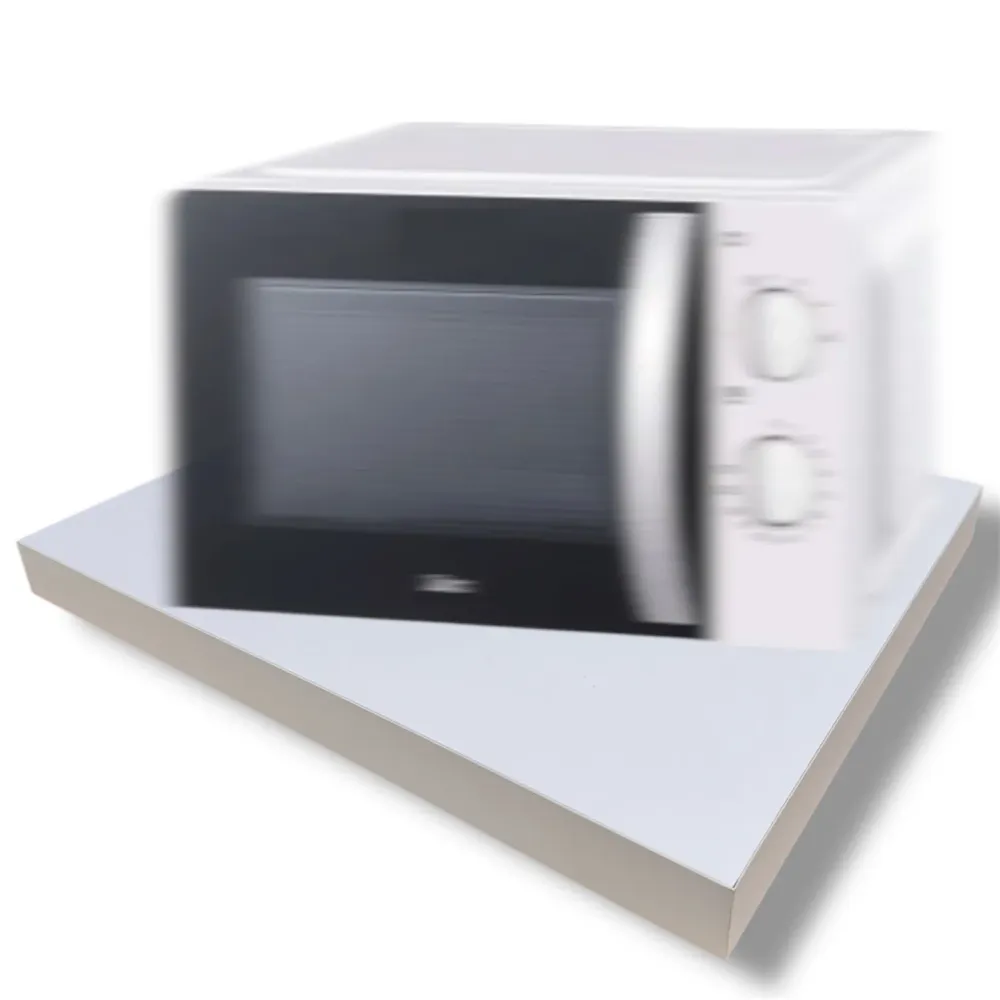 Support micro-ondes flottant avec fixation invisible 50cm/40cm/4cm bois stratifié blanc Mhirsi