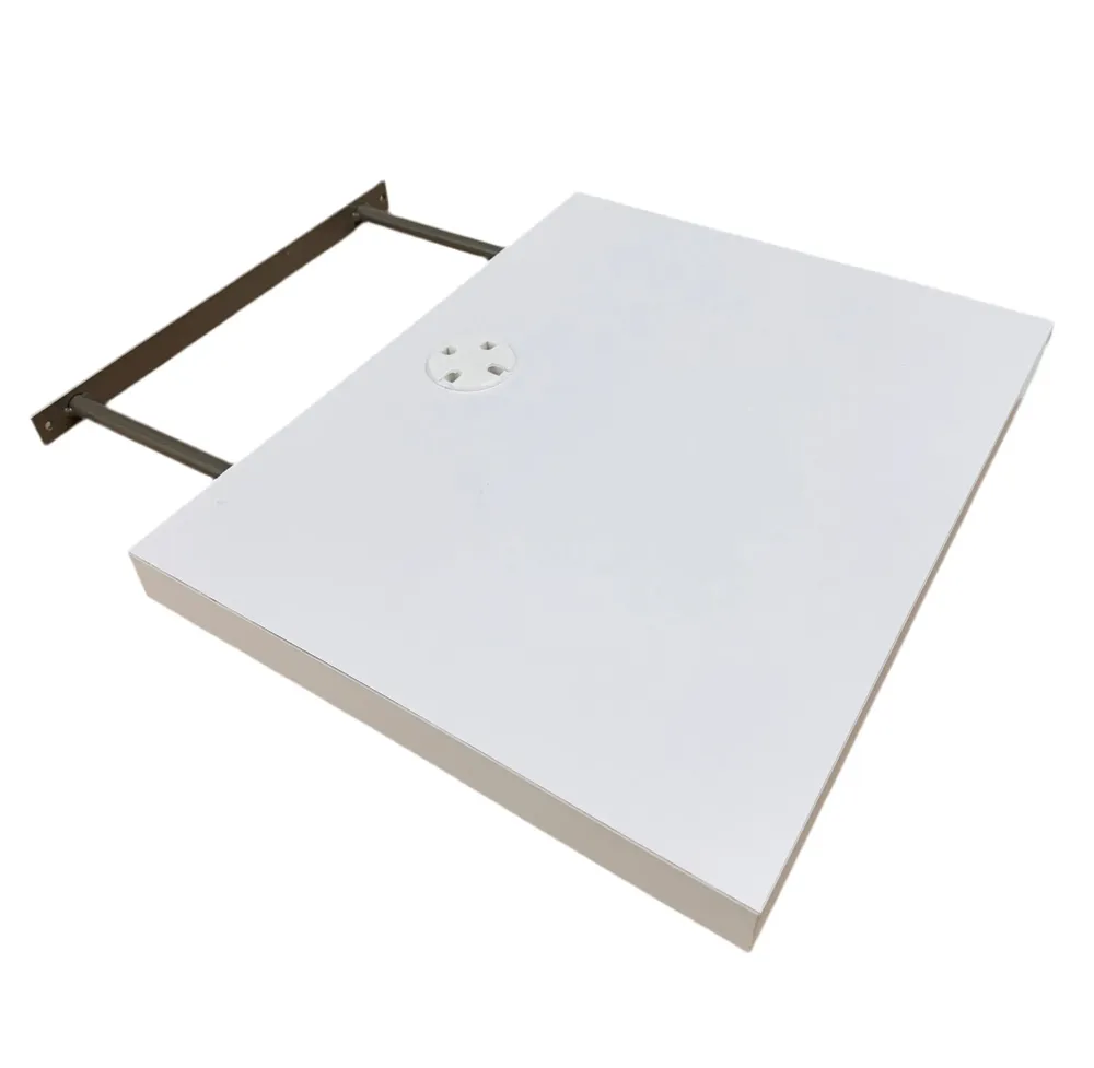 Support micro-ondes flottant avec fixation invisible 50cm/40cm/4cm bois stratifié blanc Mhirsi