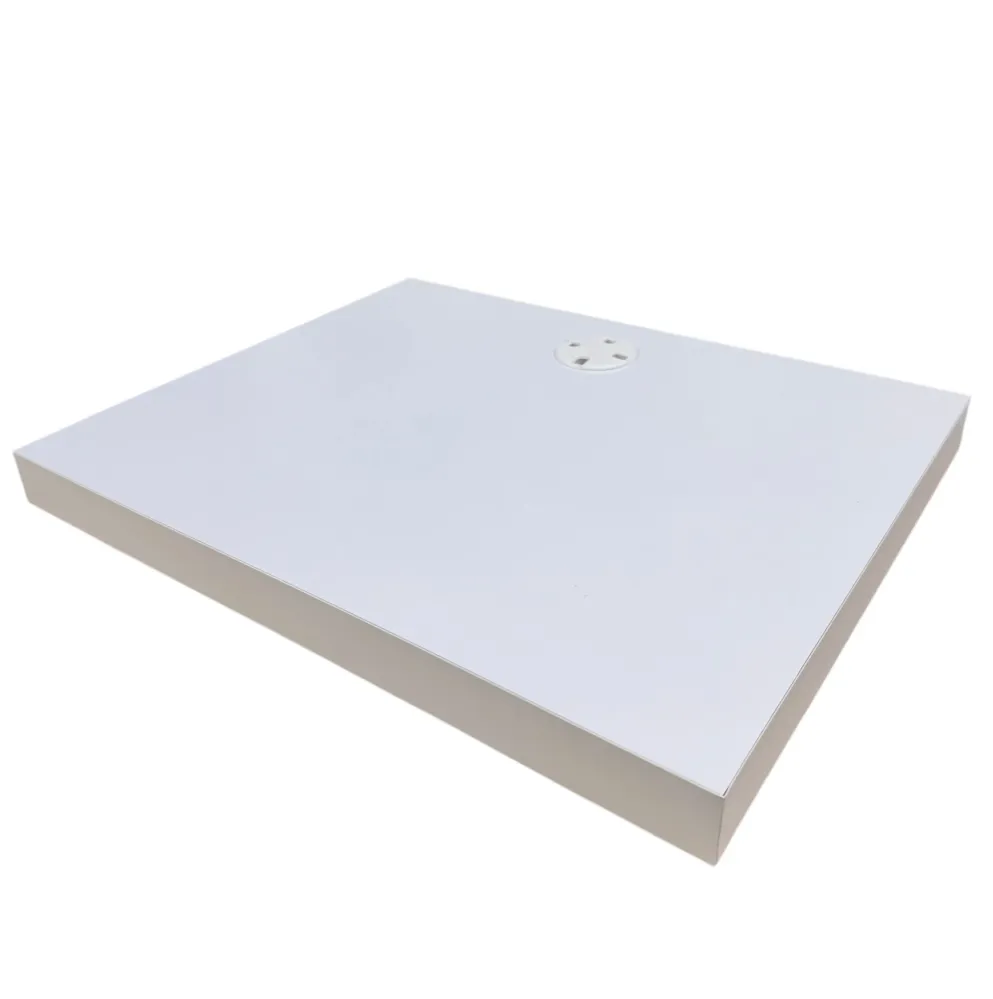 Support micro-ondes flottant avec fixation invisible 50cm/40cm/4cm bois stratifié blanc Mhirsi