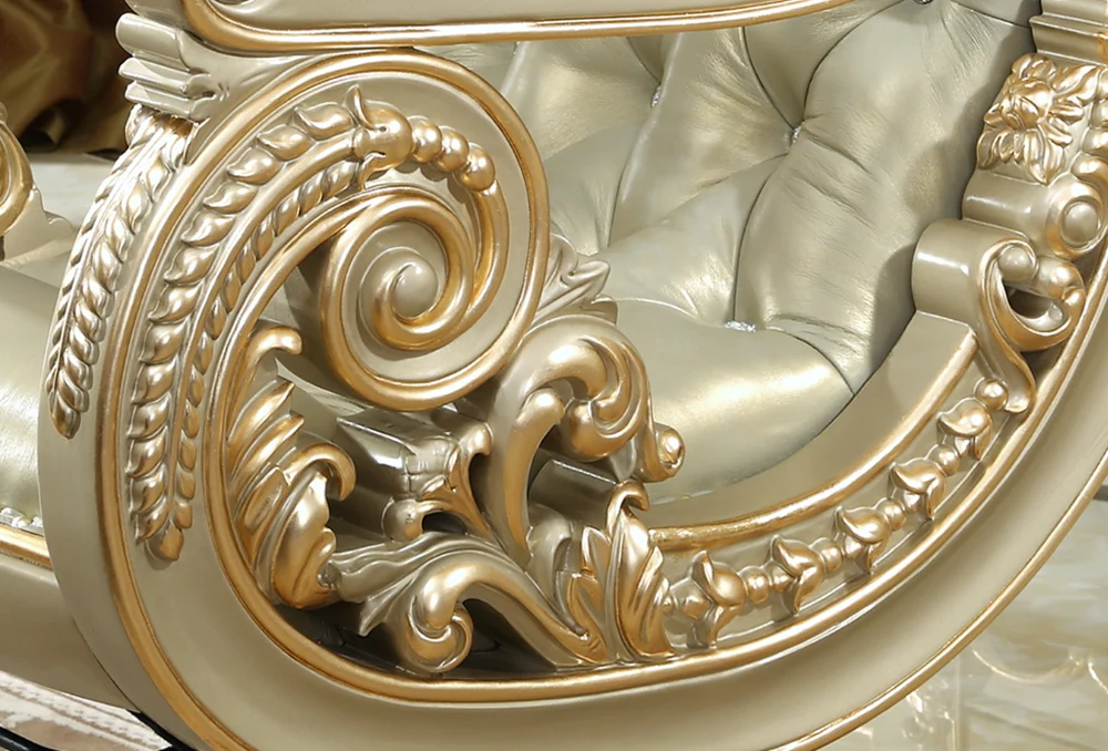 Mobilier de bureau de style américain en bois massif, fauteuil de direction confortable en cuir doré européen