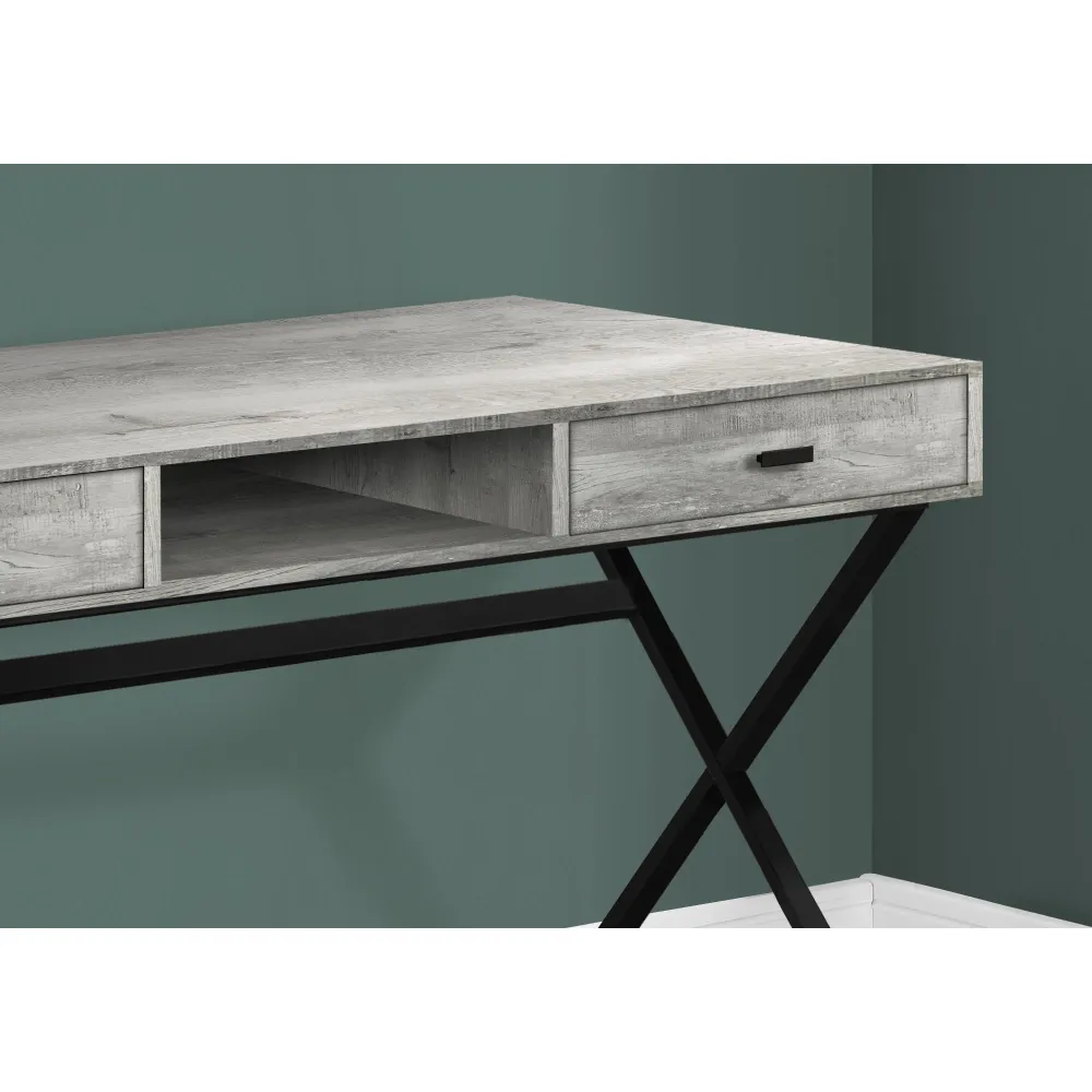 Monarch Bureau d'ordinateur - Bois récupéré gris/noir I 7448