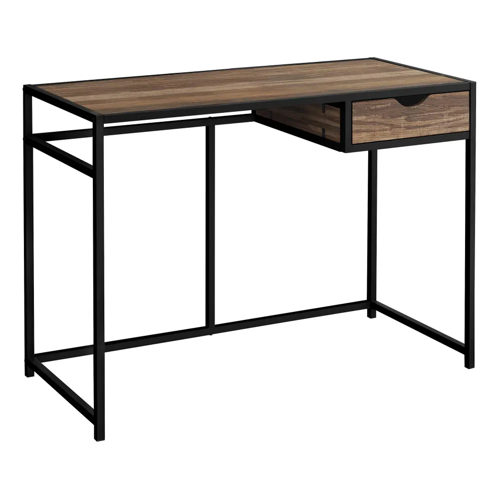 Monarch Bureau d'ordinateur - Bois recyclé marron/métal noir I 7574