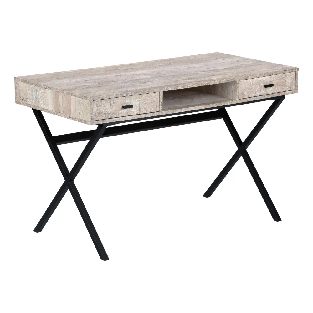 Monarch Bureau d'ordinateur - Bois recyclé taupe/noir I 7449