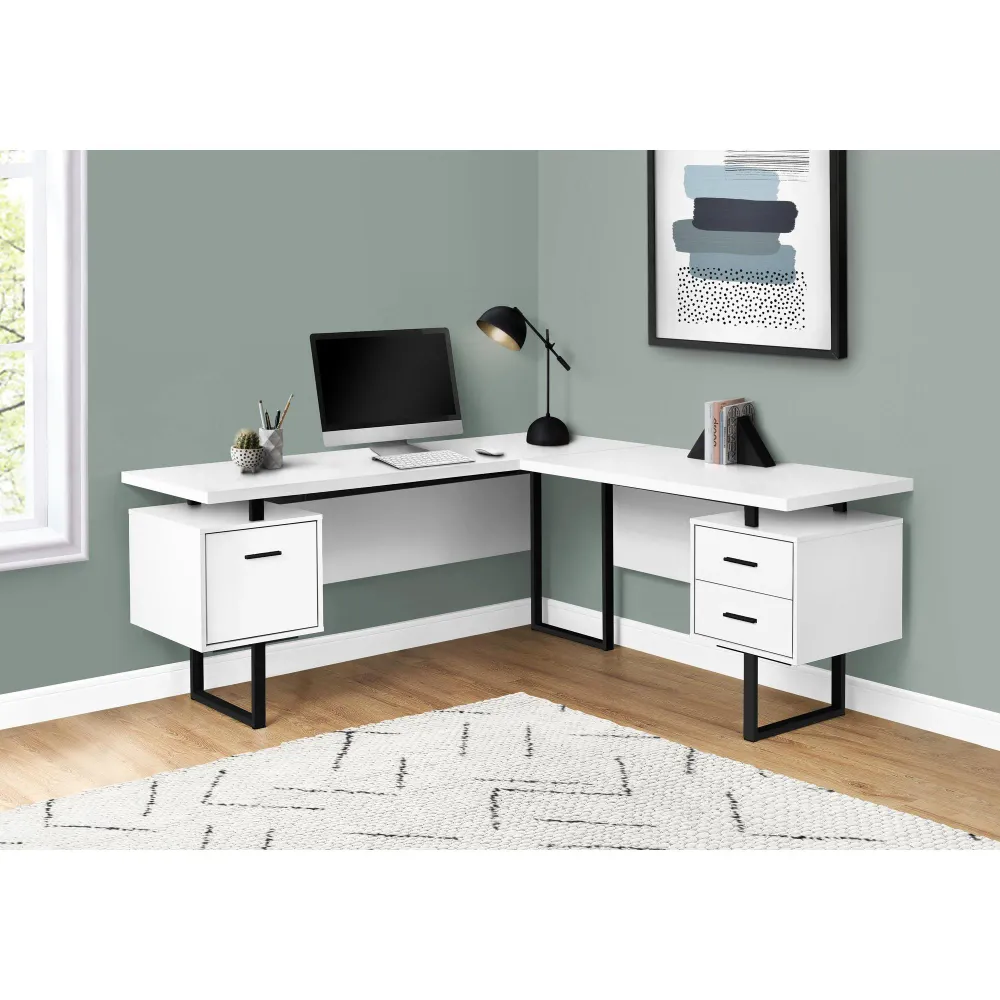 Monarch Bureau d'ordinateur - Métal blanc/noir I 7616
