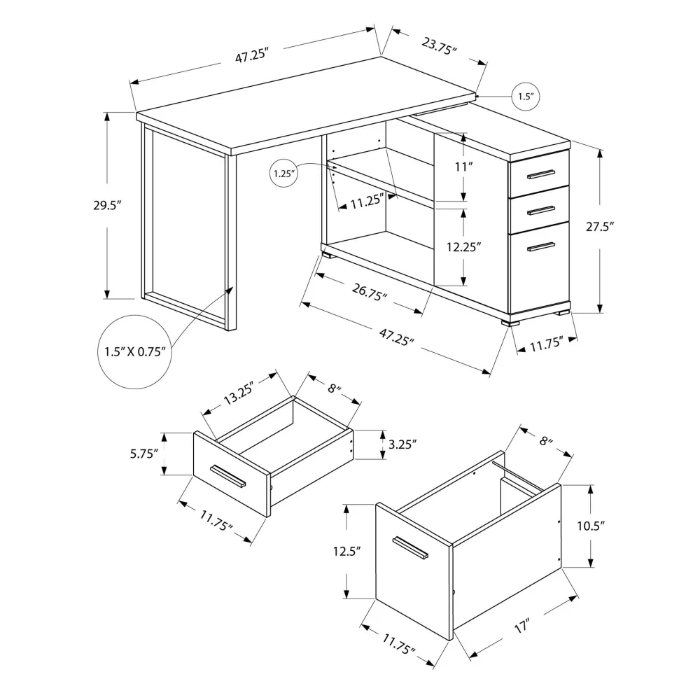 Monarch Bureaux Bureaux en coin I 7134