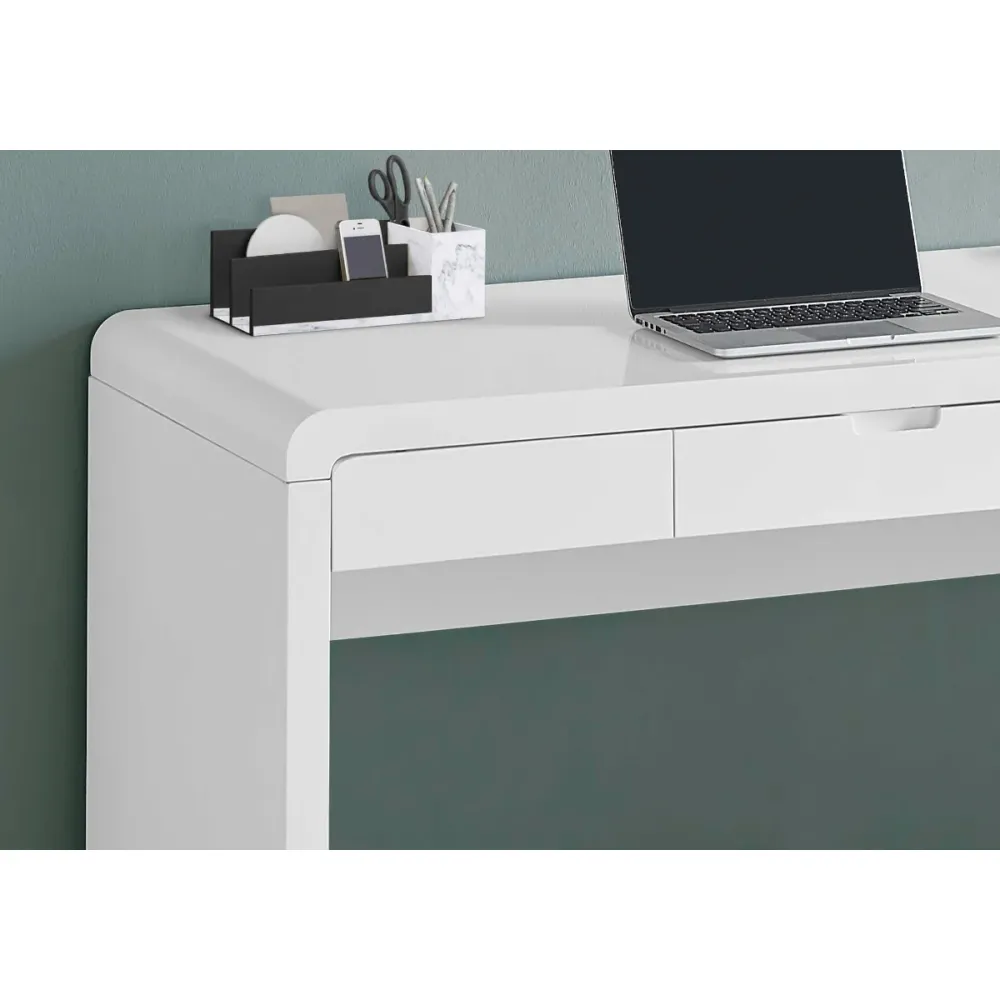Alarion - Bureau de travail - 48 po - Blanc lustré Monarch Specialties