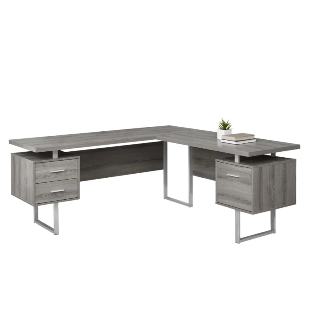 Dorian - Bureau de travail en coin Taupe Monarch Specialties