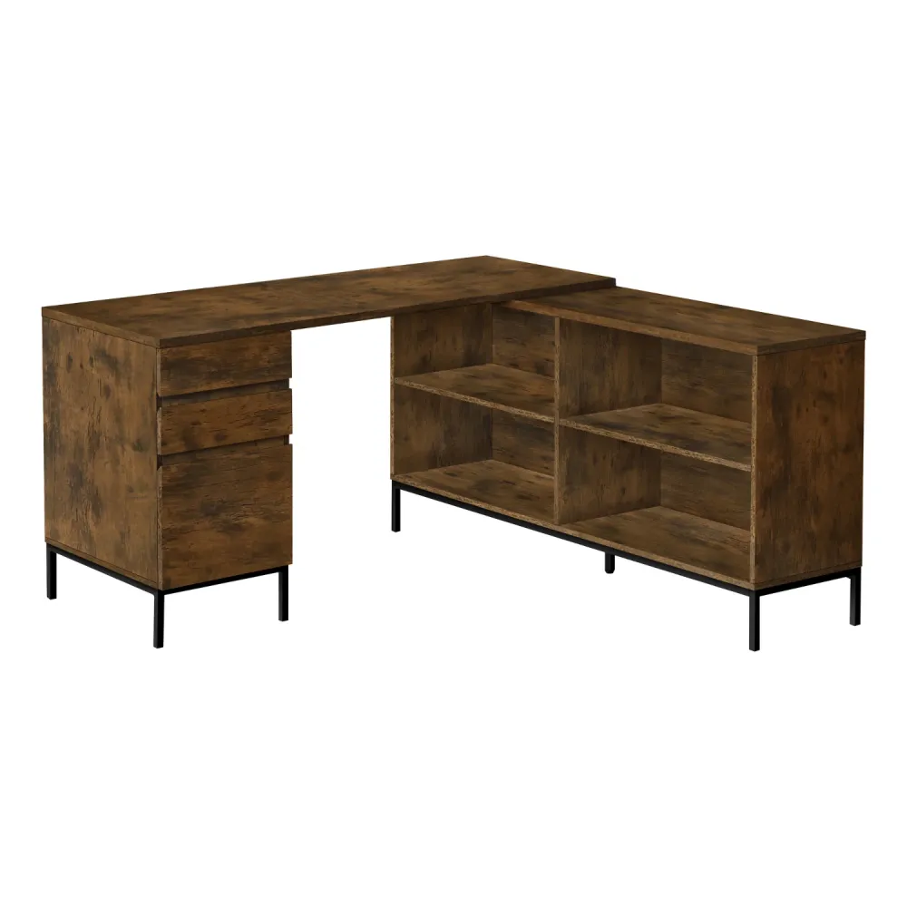Ewald - Bureau de travail en coin Brun Monarch Specialties