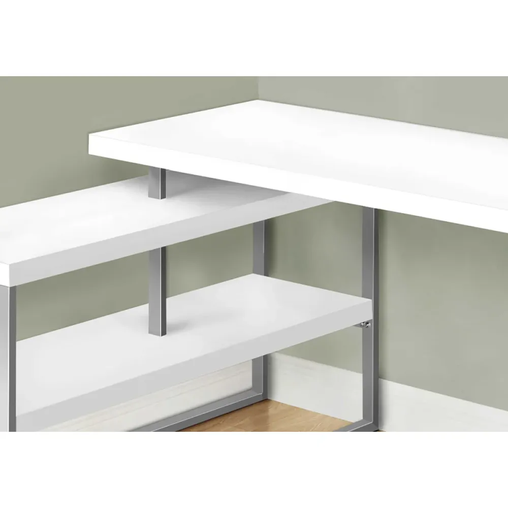Halvar - Bureau de travail en coin Blanc Monarch Specialties