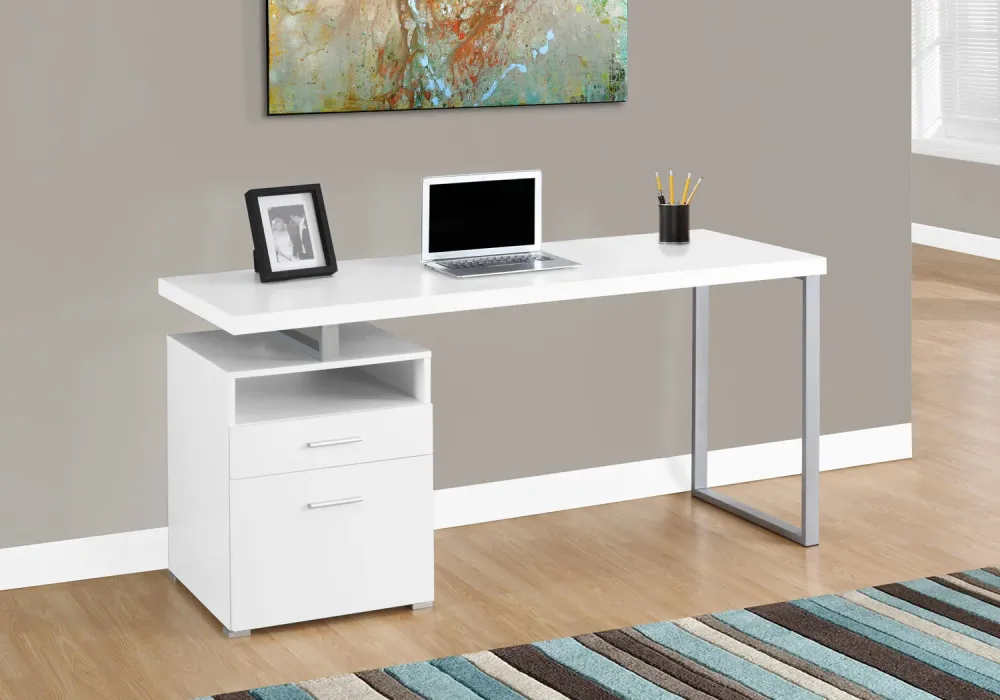 Jovan - Bureau de travail - 60 po Blanc Monarch Specialties
