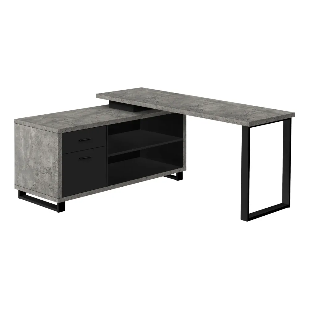 Lydie - Bureau de travail en coin Simili Monarch Specialties