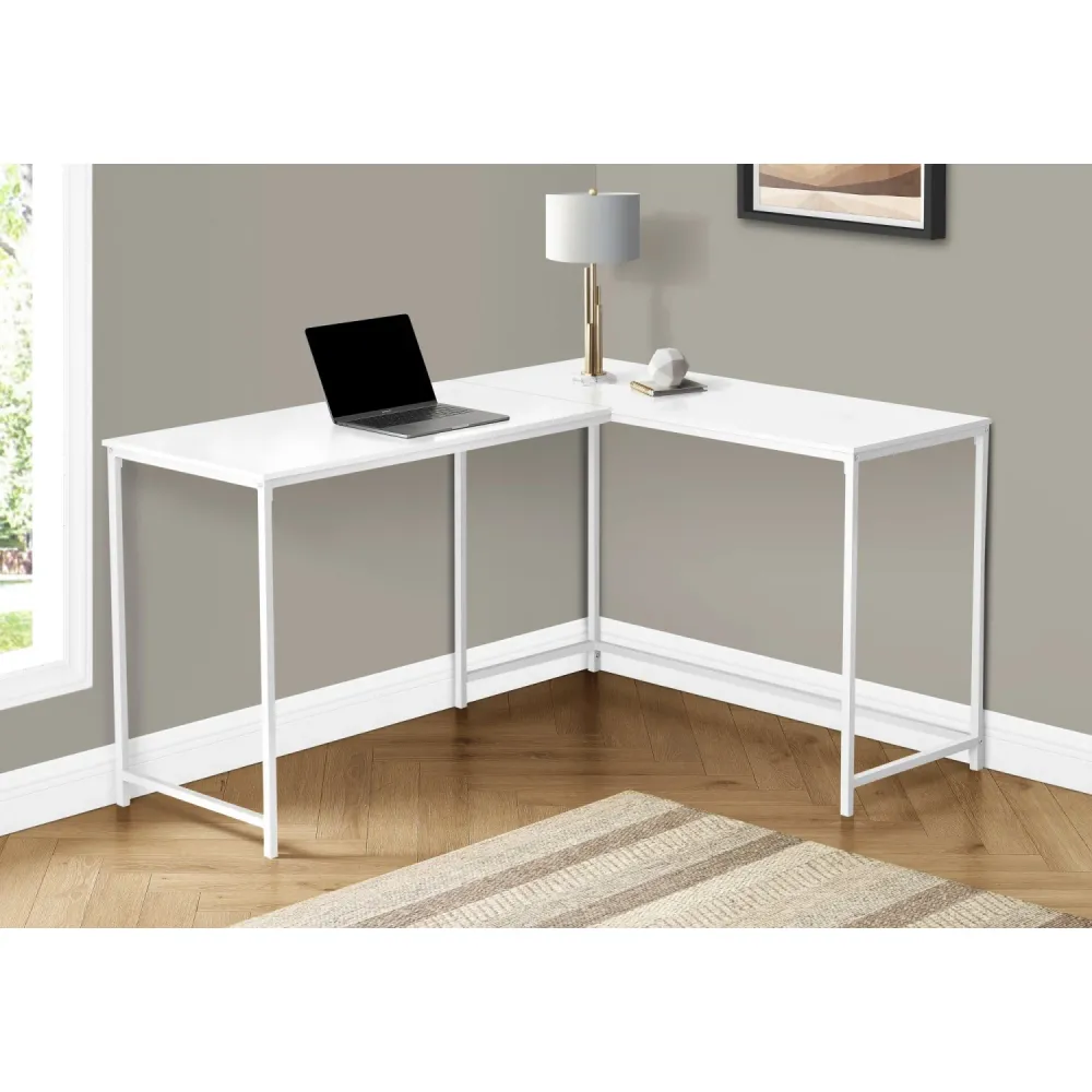 Vespera - Bureau de travail en coin Blanc Monarch Specialties