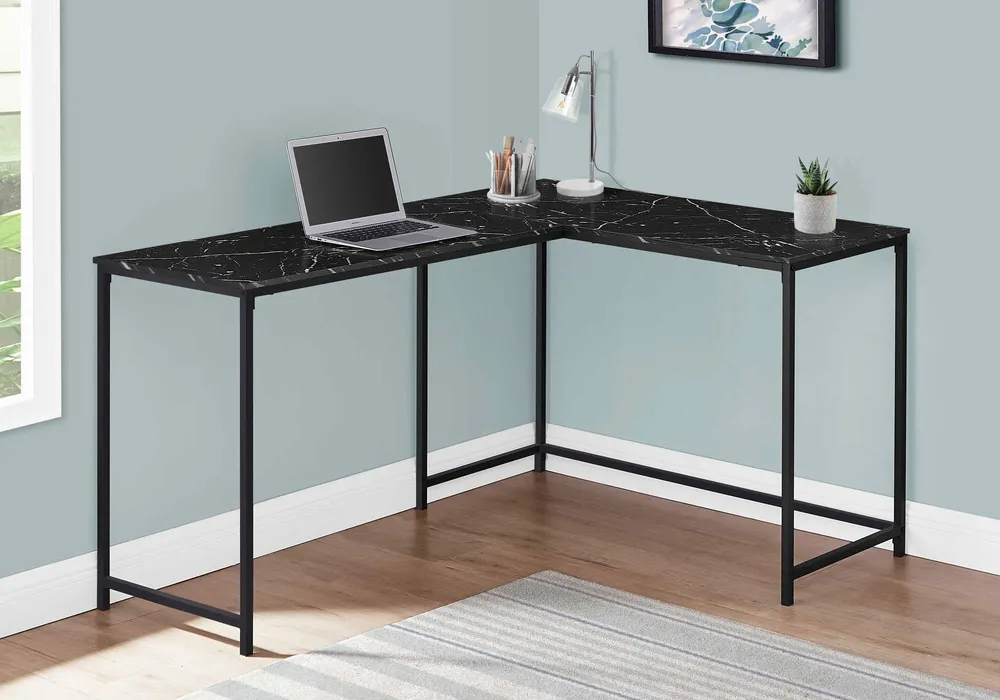 Vespera - Bureau de travail en coin Blanc Monarch Specialties