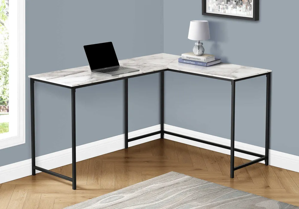 Vespera - Bureau de travail en coin Blanc Monarch Specialties