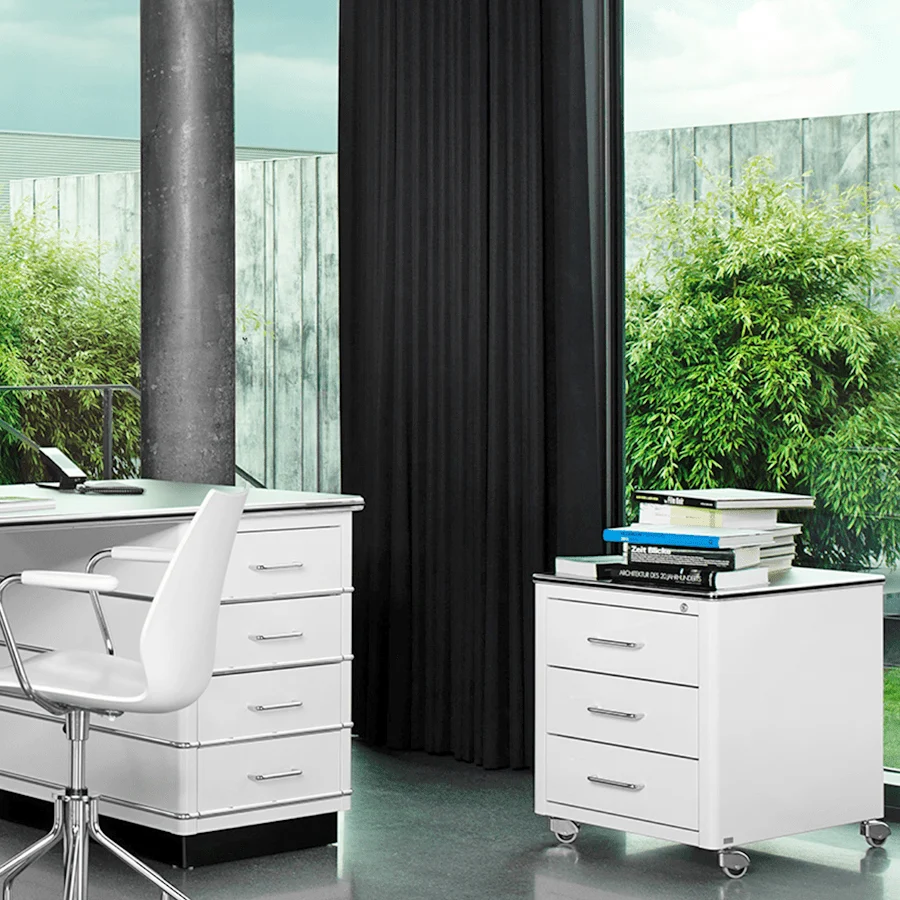 ARMOIRE LATÉRALE DE BUREAU MULLER SUR ROULETTES