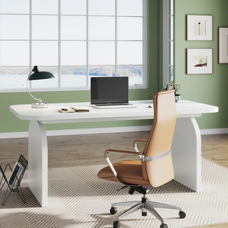Bureau de direction rectangulaire de 160 cm (63 pouces), grand bureau d'ordinateur, poste de travail My Store