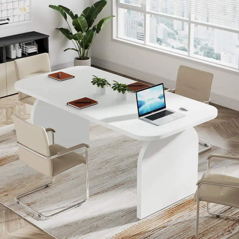 Bureau de direction rectangulaire de 160 cm (63 pouces), grand bureau d'ordinateur, poste de travail My Store