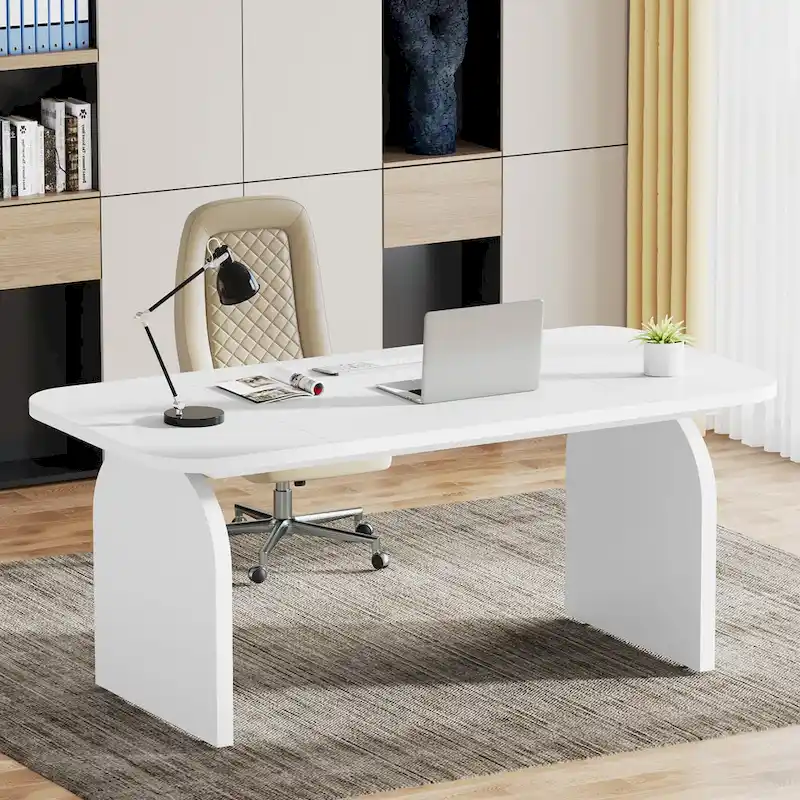 Bureau de direction rectangulaire de 160 cm (63 pouces), grand bureau d'ordinateur, poste de travail My Store