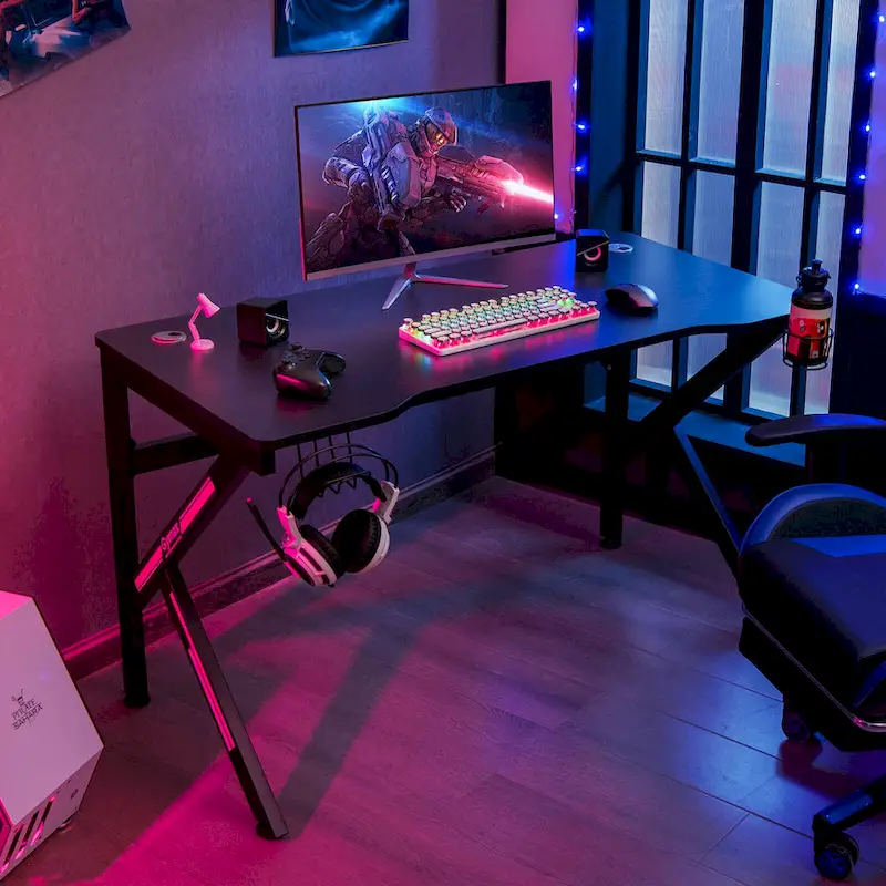 Bureau de jeu Gymax 48 en forme de K avec porte-gobelet et My Store