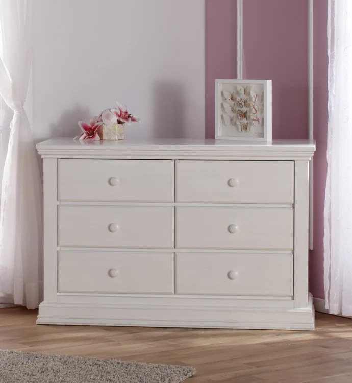Bureau double 6 tiroirs Modena - Vintage White Pali