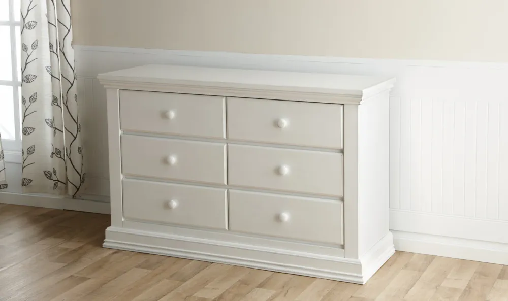 Bureau double 6 tiroirs Modena - Vintage White Pali