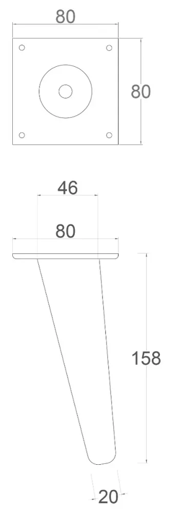 Pieds de meuble à angle effilé Norse
