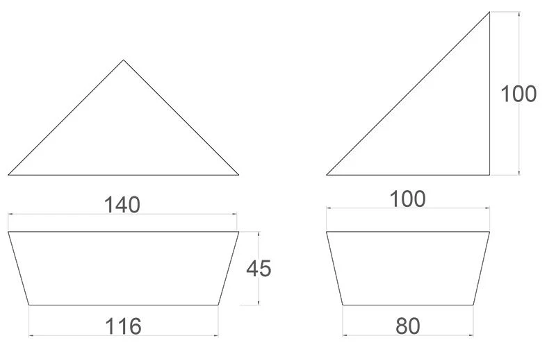 Pieds de meubles en bois triangulaires simples
