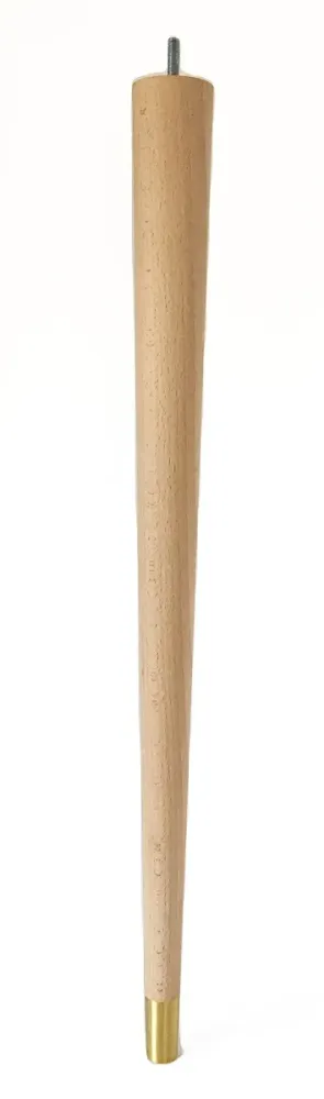 Pieds de table en bois Bethany avec coupelles en laiton massif