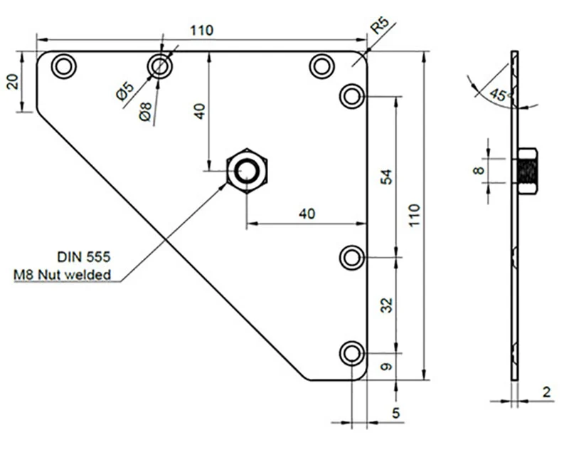 Plaque de fixation universelle
