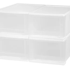 Rangement empilable avec tiroir - Paquet de 4 imbriqués - 17 QT