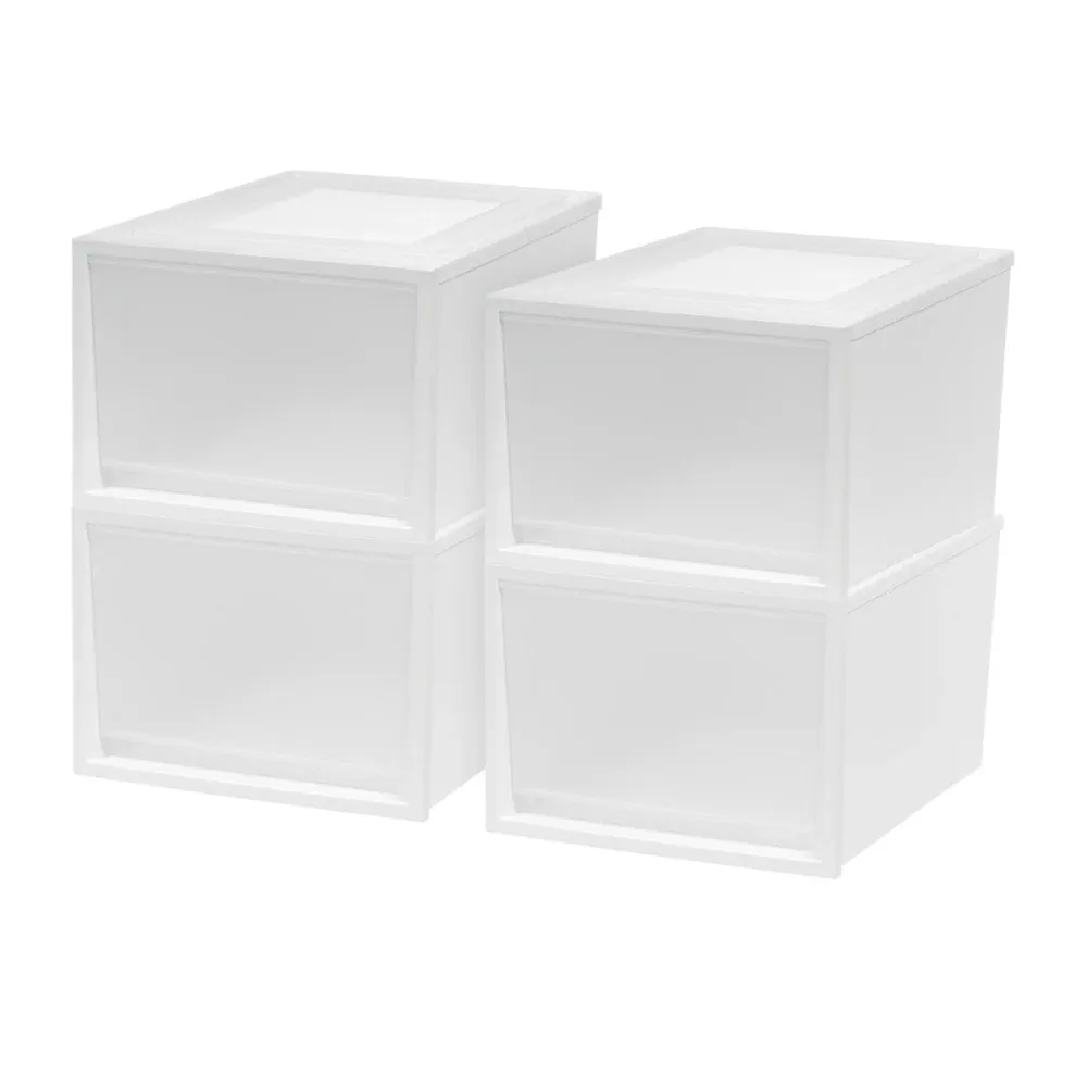 Rangement empilable avec tiroir - Paquet de 4 imbriqués - 42 QT