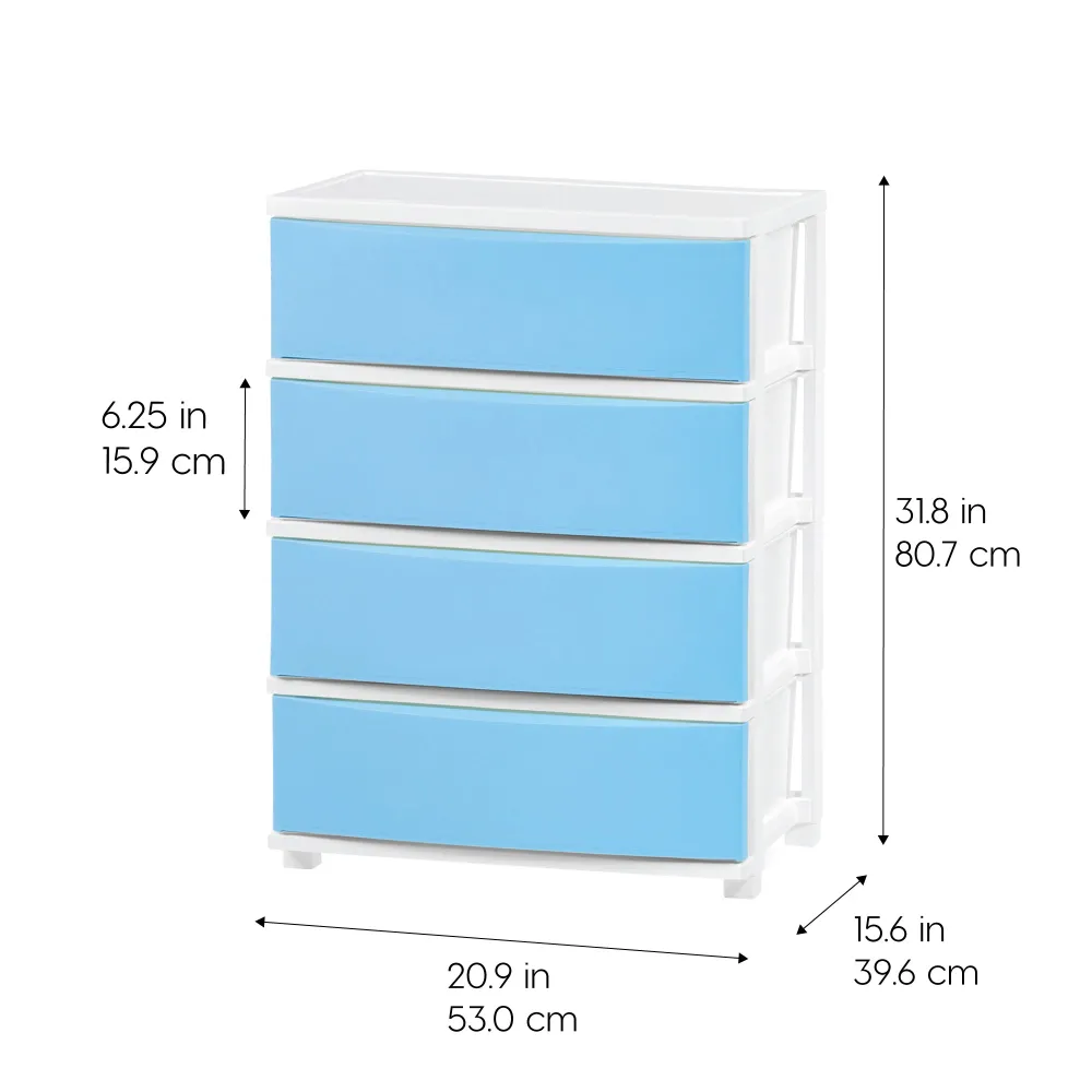 Rangement à 4 tiroirs larges