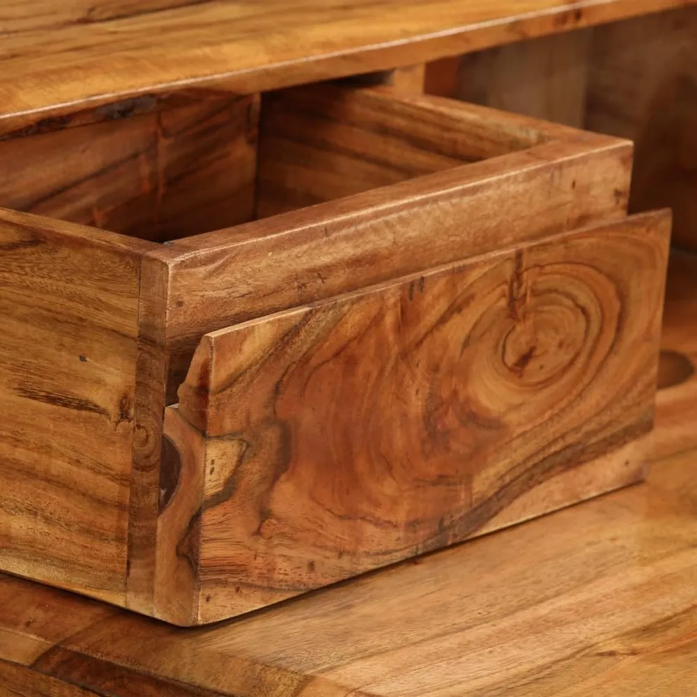 RAUGAJ Bureau d'écriture avec tiroirs en bois massif 88 x 50 x 90 cm, matériau de l'article : bois d'acacia massif