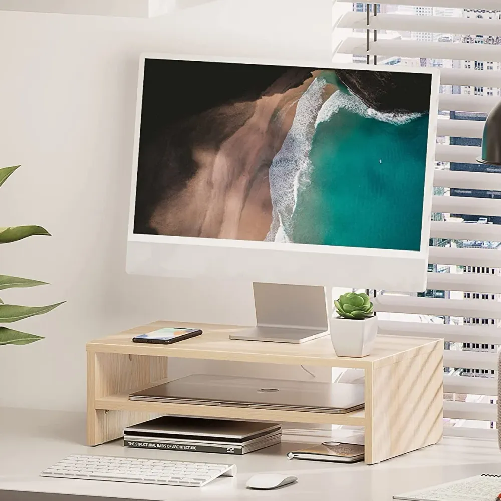 Rehausseur écran et PC avec étagére