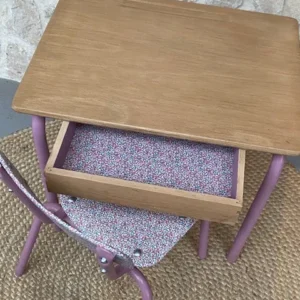 Bureau d'écolier rose liberty Ribambelle Créations