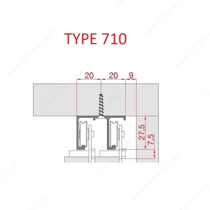 Rail double d'aluminium TYPE 710 Richelieu
