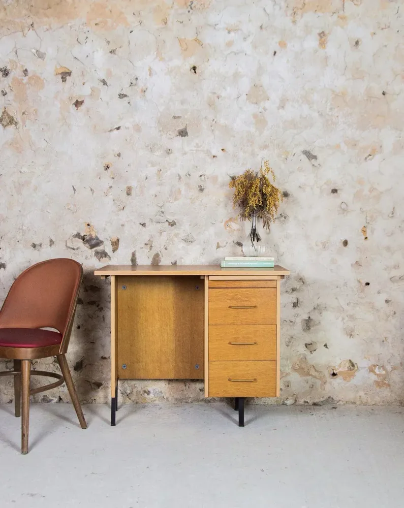 Yvan, le bureau en bois N°66 RougeG