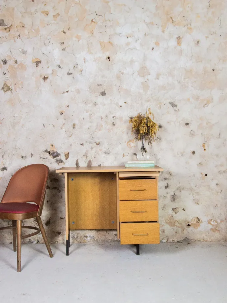 Yvan, le bureau en bois N°66 RougeG