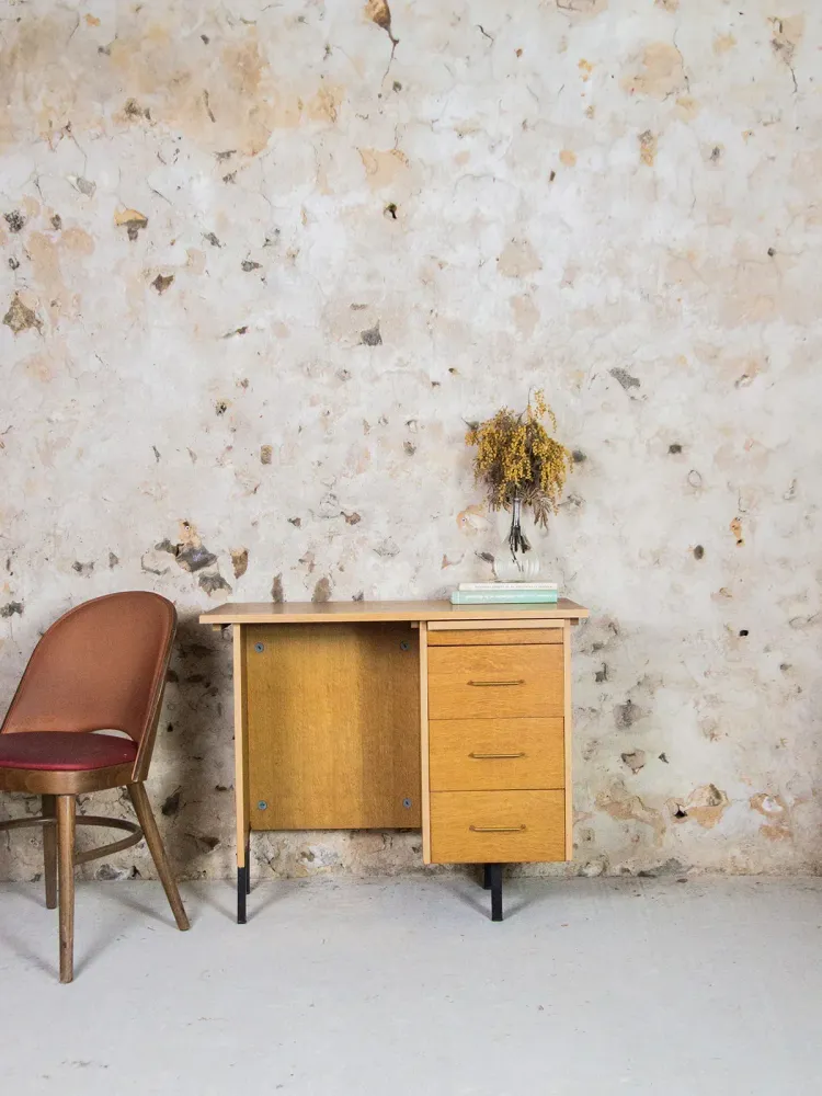 Yvan, le bureau en bois N°66 RougeG
